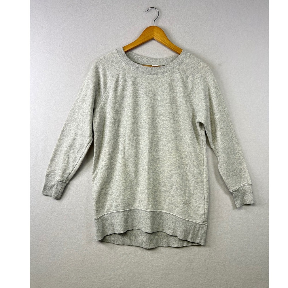 Old Navy Light Gray Heathered Crew Neck Long Sleeve Sweatshirt Dress XS
